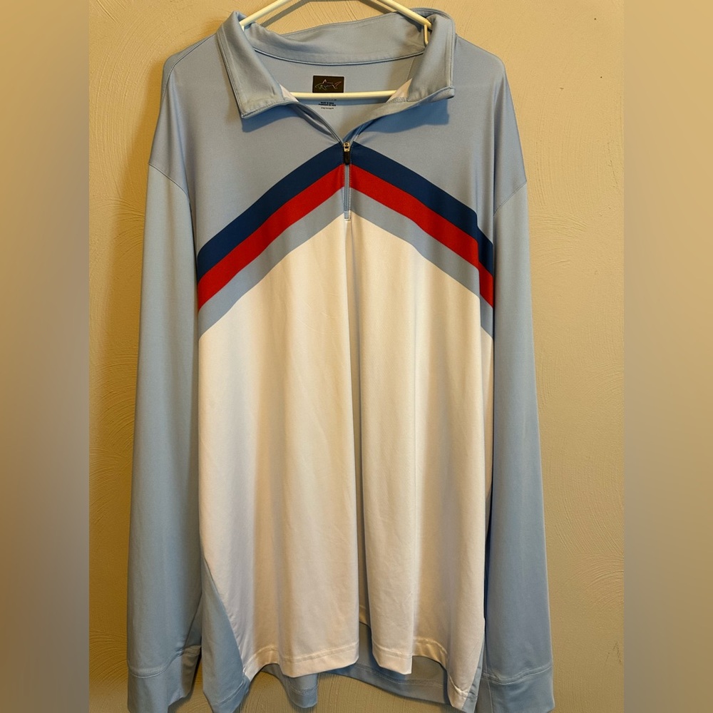 Greg Norman Collection Blue and White Polo Shirt